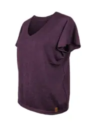 Merino wool short sleeve V-neck t-shirt BLUEBERRY MELANGE