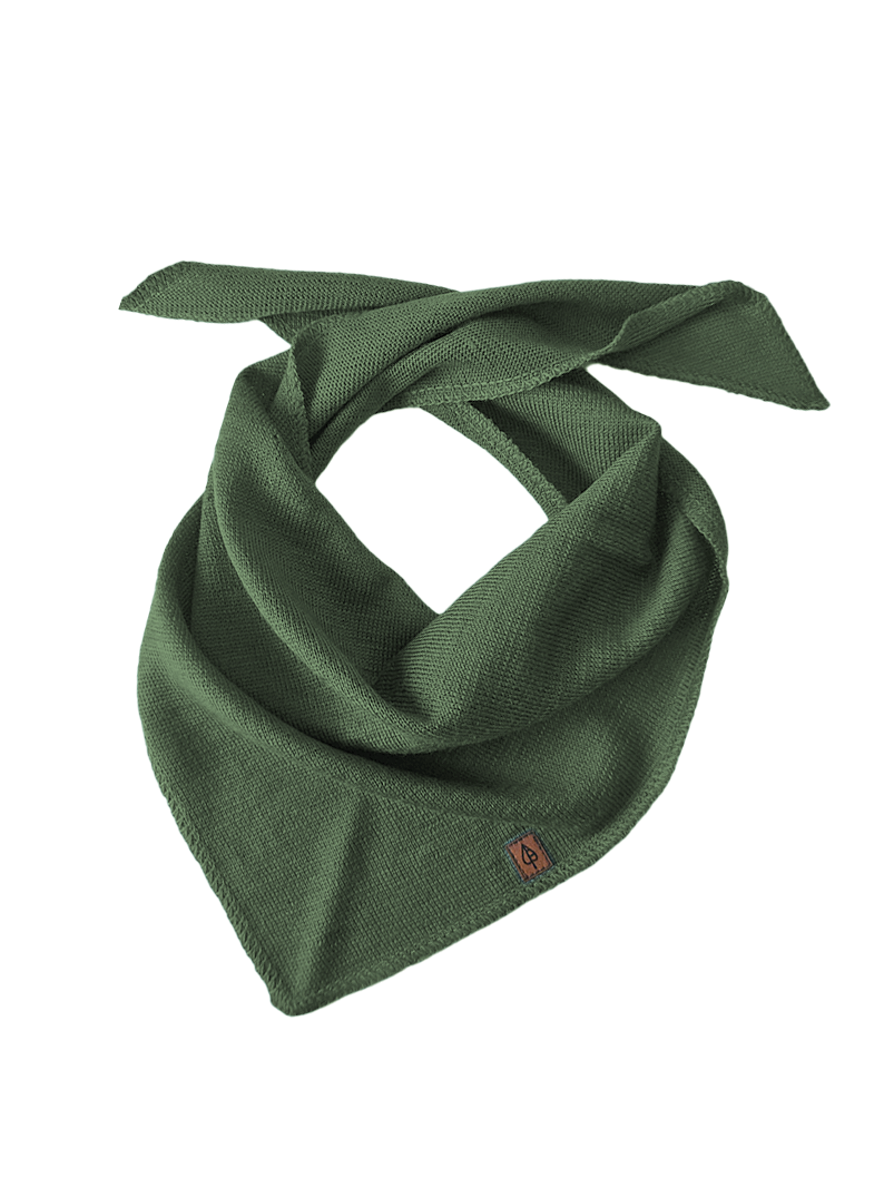 chustka khaki Triangular merino wool scarf - thin - Khaki - Image 1